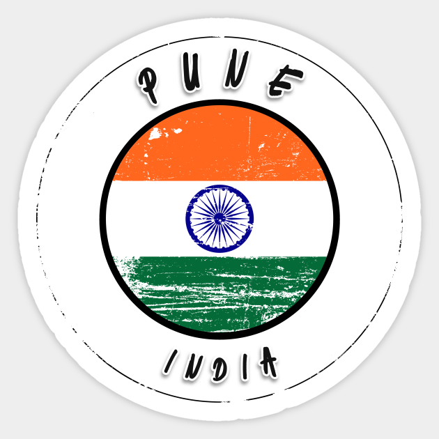 Pune India Vintage Pune Sticker TeePublic